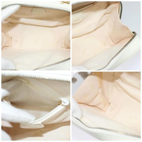 GUCCI Vanity Cosmetic Pouch Patent 2way Gold White 000 270 0323 Auth ep8794 - Picture 14 of 15